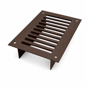 Решётка жалюзийная 125х70 с фланцем с отбортовкой 30мм из оцинкованной стали s=0,7 окрашенная
