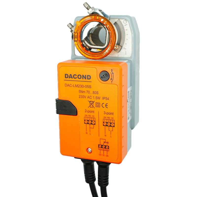 Электропривод DACOND DAC-LM24-05SM (5 Н·м, 24 В, 0–10 В, без пружины)