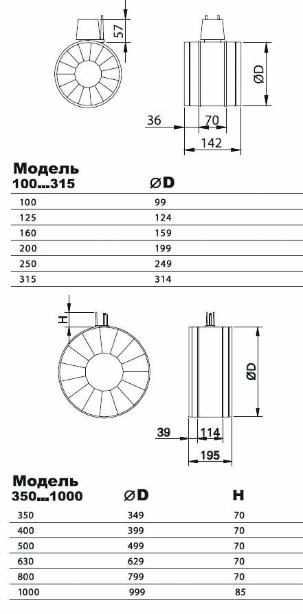 AIRMAX 3D-315 клапан воздушный — Габаритные размеры
